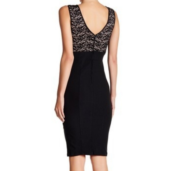 Trixxi Black Illusion Lace Sheath Dress 5 - Picture 2 of 8